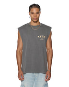 Mens Lock Cut Off Tee Charcoal Regular Tees - Grey