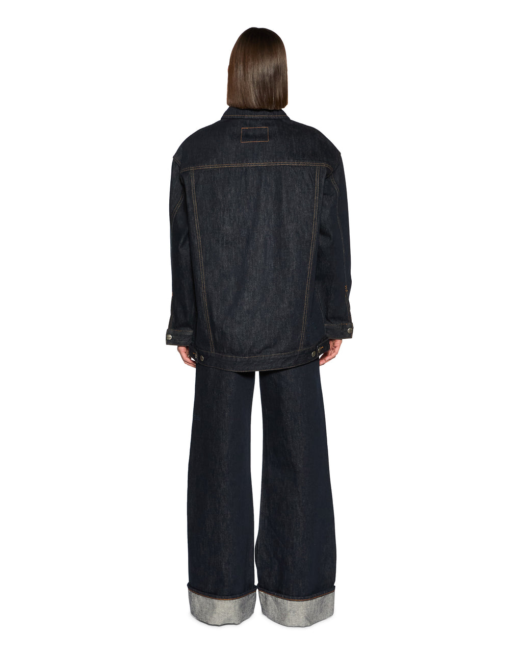 Womens Longline Trucker Original Oversized Jackets - Denim