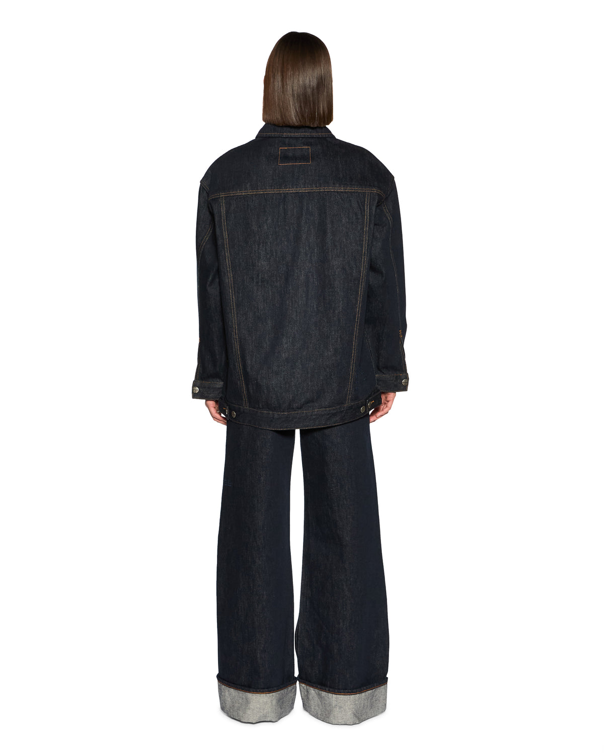 Womens Longline Trucker Original Oversized Jackets - Denim