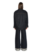 Womens Longline Trucker Original Oversized Jackets - Denim