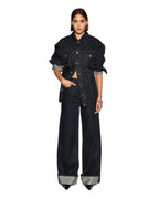 Womens Longline Trucker Original Oversized Jackets - Denim