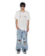Mens Noize Biggie Ss Tee Vintage White Oversized Tees - White