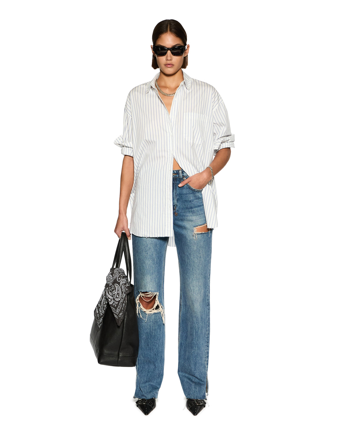 OVERSIZED SHIRT BLUE STRIPE