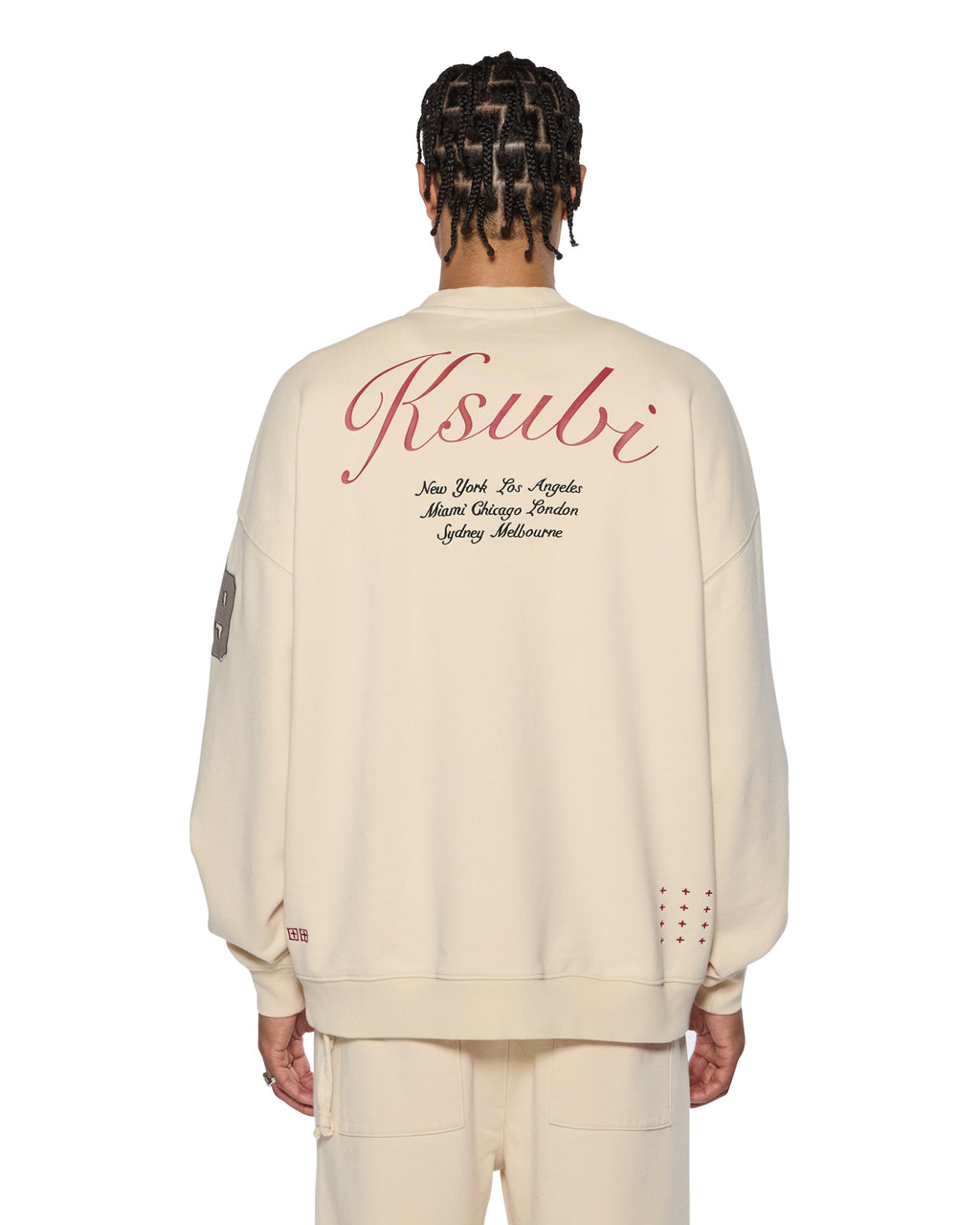 Mens Playoff Ekcess Crew Neck Dusty Desert Oversized Fleece - Tan