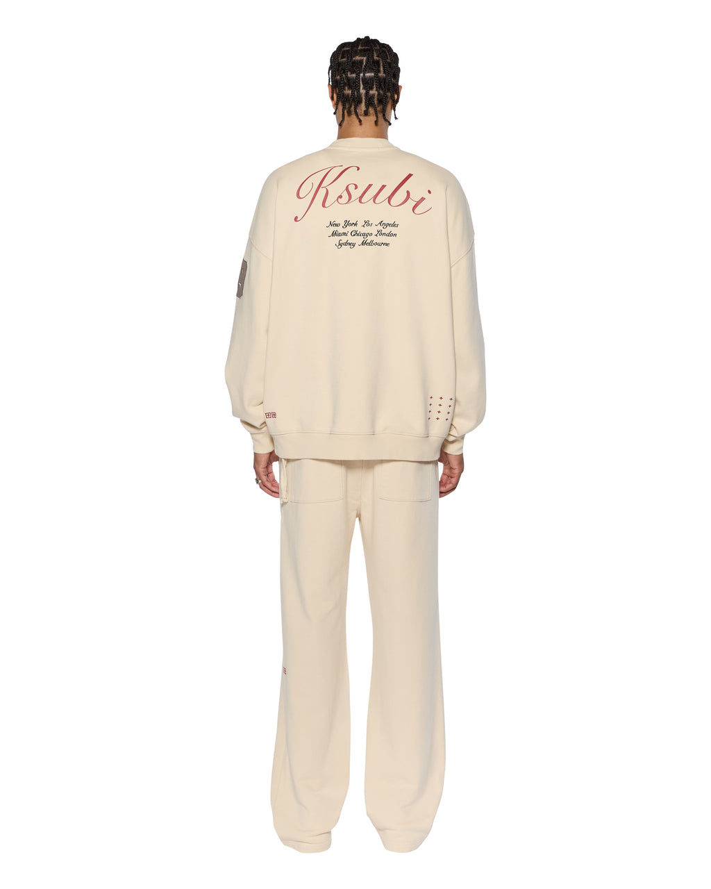Mens Playoff Ekcess Crew Neck Dusty Desert Oversized Fleece - Tan