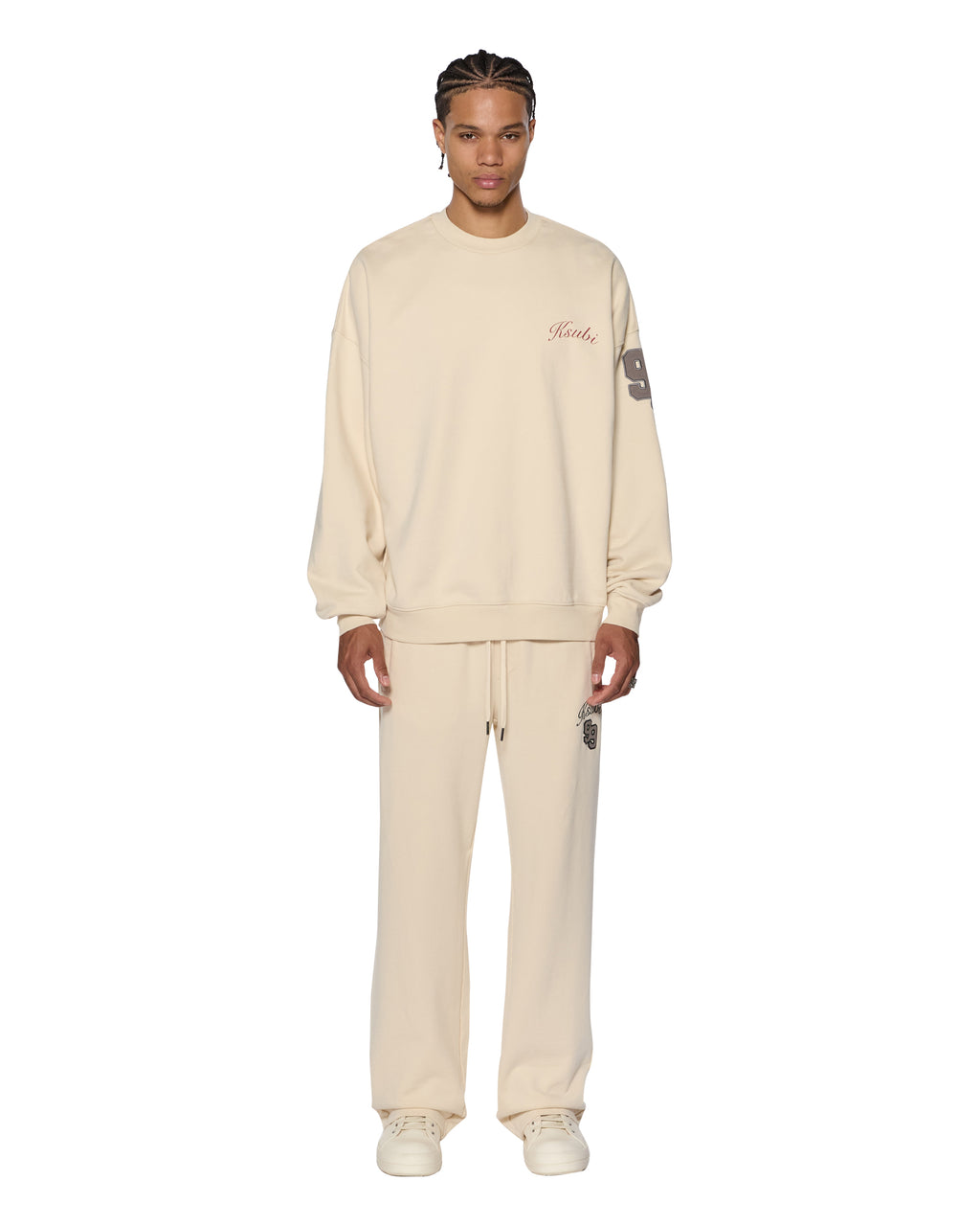 Mens Playoff Ekcess Crew Neck Dusty Desert Oversized Fleece - Tan