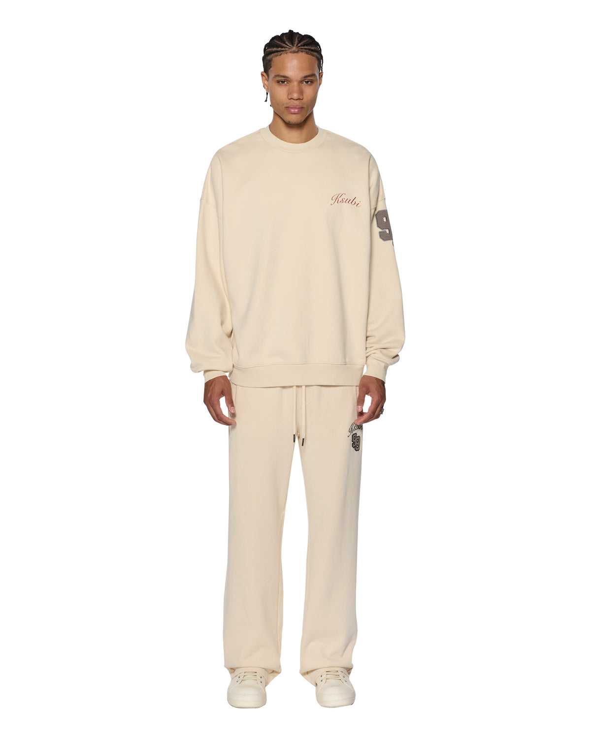 Mens Playoff Ekcess Crew Neck Dusty Desert Oversized Fleece - Tan