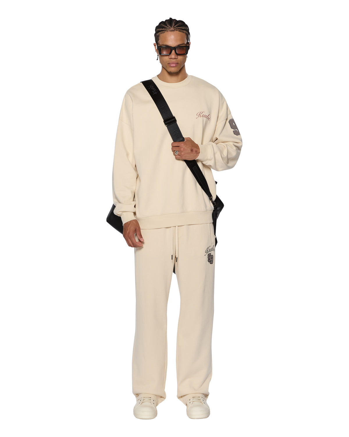 Mens Playoff Ekcess Crew Neck Dusty Desert Oversized Fleece - Tan