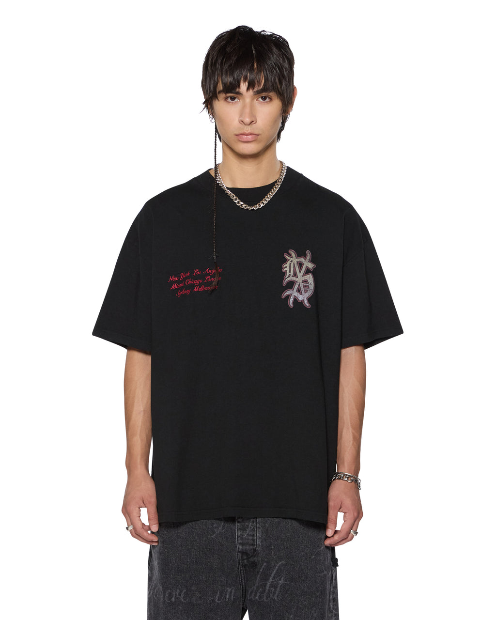 Mens Playoff Ekcess Ss Tee Jet Black Oversized Tees - Black