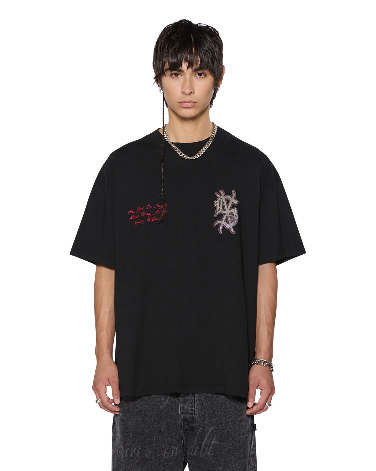 Mens Playoff Ekcess Ss Tee Jet Black Oversized Tees - Black