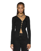 Womens Rework Ls Top Black Fitted Fashion Tops - Black