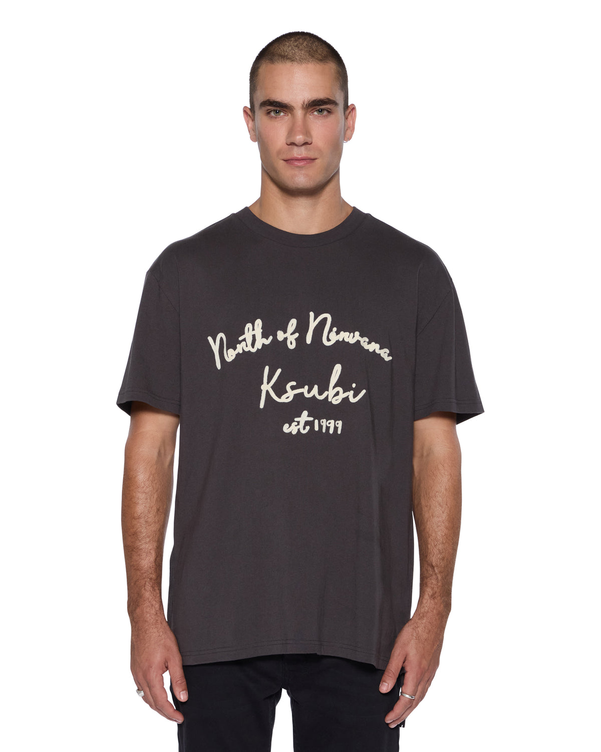 Mens Salud Biggie Ss Tee Faded Black Oversized Tees - Black