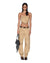 WOMENS  SCARF TOP SIERRA TAN FITTED FASHION TOPS