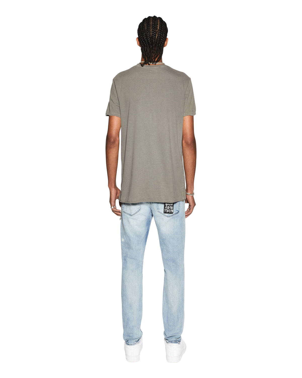 MENS SEEING LINES SS TEE VINTAGE GREY TEES