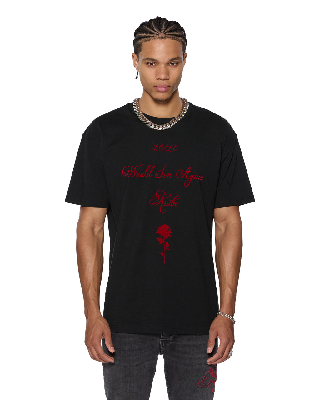 Mens Sin Again Biggie Ss Tee Jet Black Oversized Tees - Black