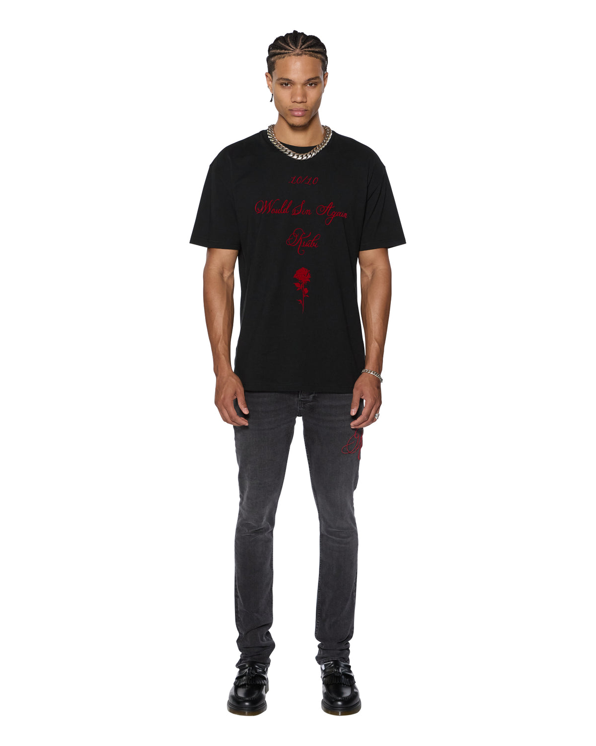 Mens Sin Again Biggie Ss Tee Jet Black Oversized Tees - Black