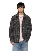 Mens Snakebite Shirt Check Charcoal Regular Shirts - Grey