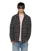 Mens Snakebite Shirt Check Charcoal Regular Shirts - Grey