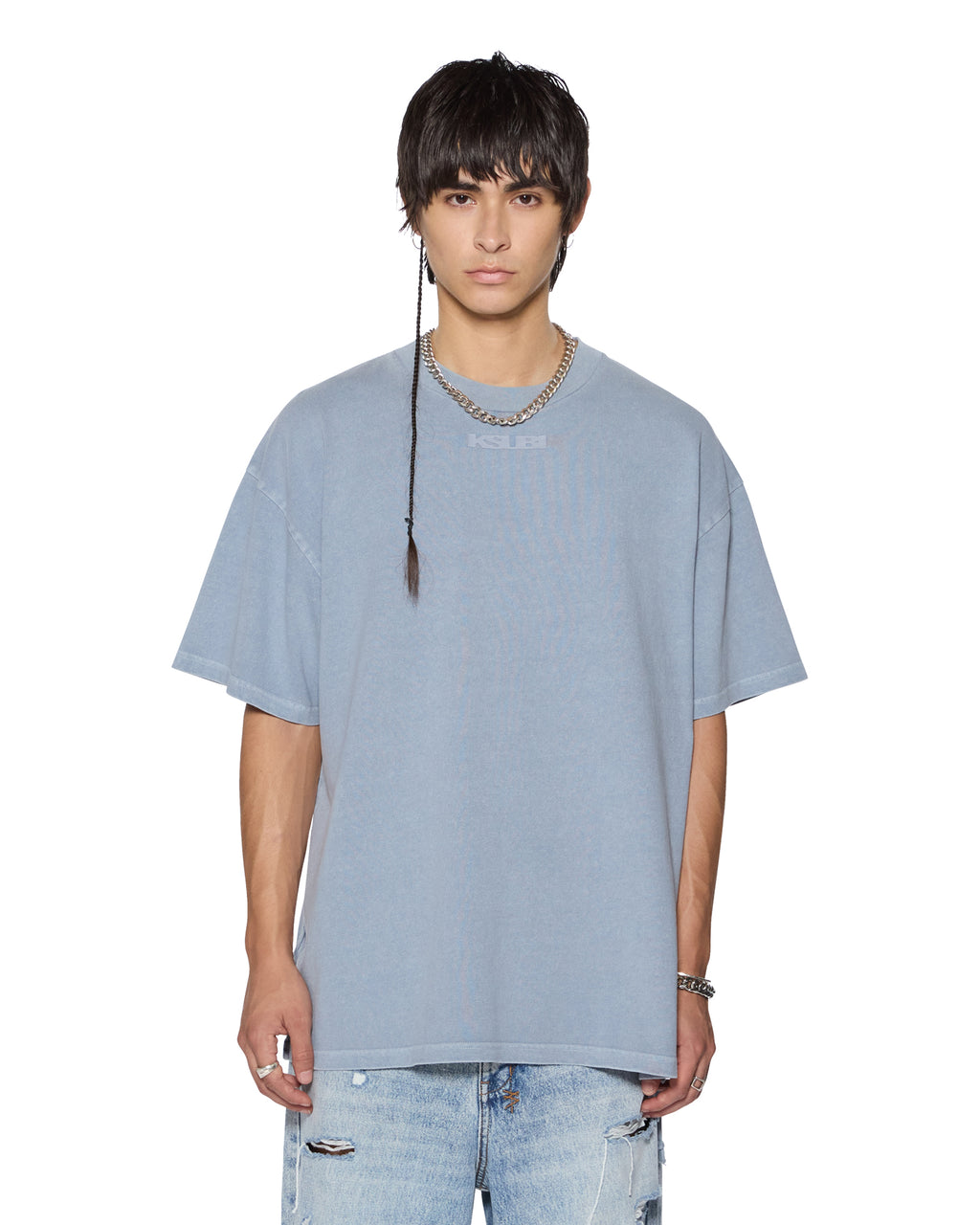 Mens Sott Ekcess Ss Tee Storm Oversized Tees - Blue