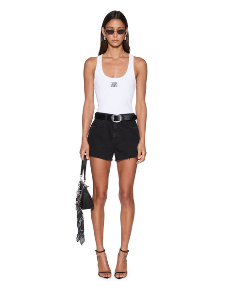 Womens Stacked Origin Tank White Fashion Tops | Ksubi ++