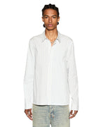 Mens Skript Ls Shirt 2 Stripe Regular Shirts - Blue