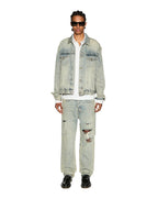Mens Anti K Stagelight Trashed Relaxed Denim Jeans - Denim