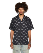 Mens Skript Resort Ss Shirt Black Regular Shirts - Black