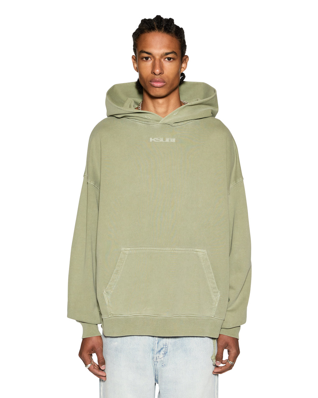 Mens Sott Ekcess Hoodie Moss Oversized Fleece - Green