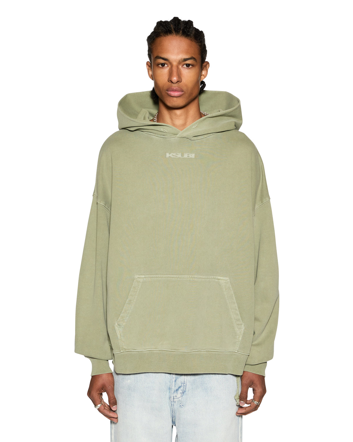 Mens Sott Ekcess Hoodie Moss Oversized Fleece - Green
