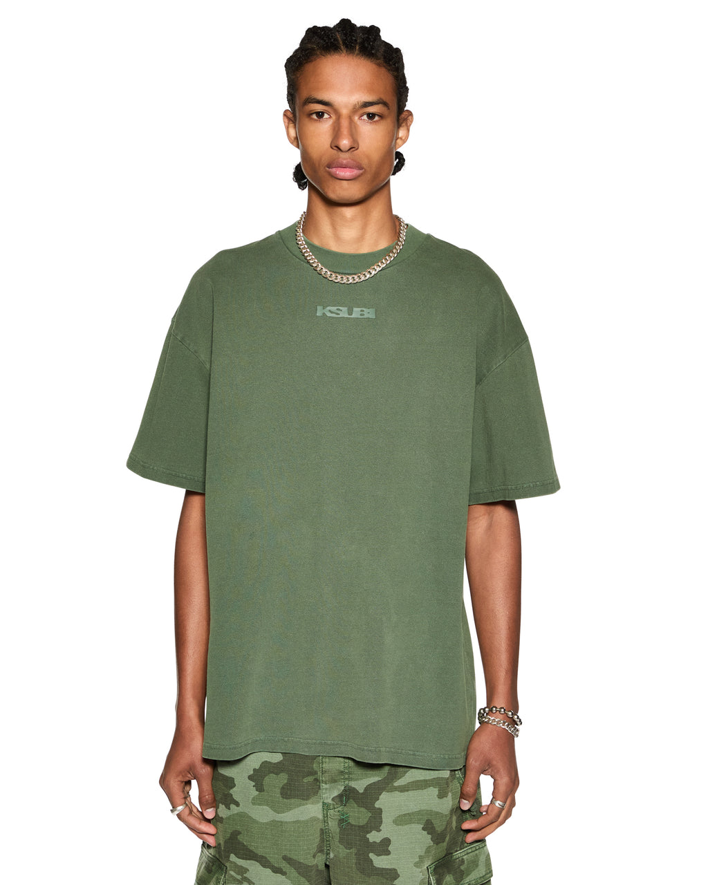 Mens Sott Ekcess Ss Tee Hash Oversized Tees - Khaki