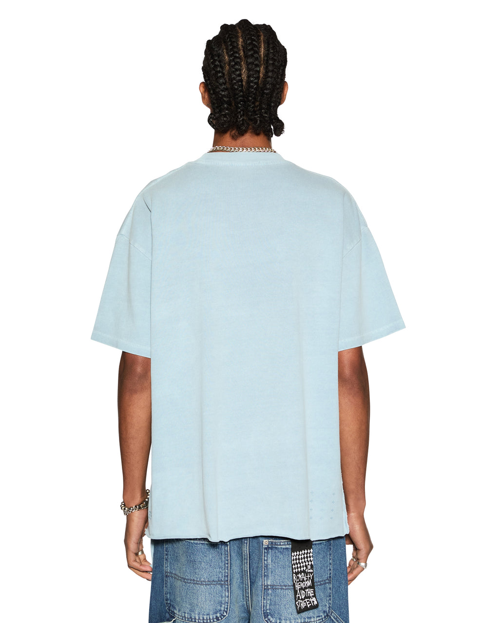 Mens Sott Ekcess Ss Tee Ice Blue Oversized Tees - Blue
