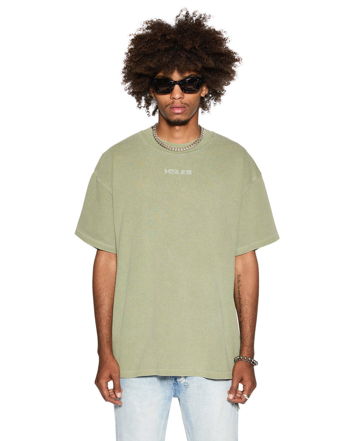 Mens Sott Ekcess Ss Tee Moss Oversized Tees - Green