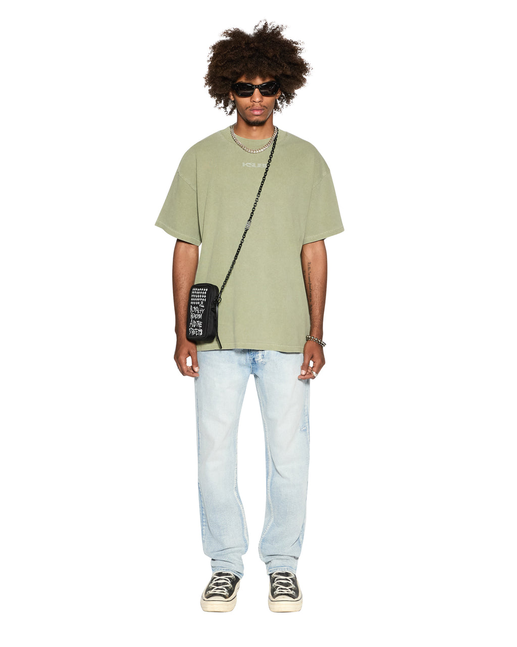Mens Sott Ekcess Ss Tee Moss Oversized Tees - Green