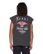 MENS TRUCKSTOP EKCESS CUTOFF FADED BLACK TEES