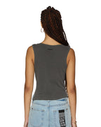 Womens Twisted Tank Charcoal Regular Fashion Tops - Grey