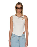 Womens Twisted Tank White Regular Fashion Tops - White