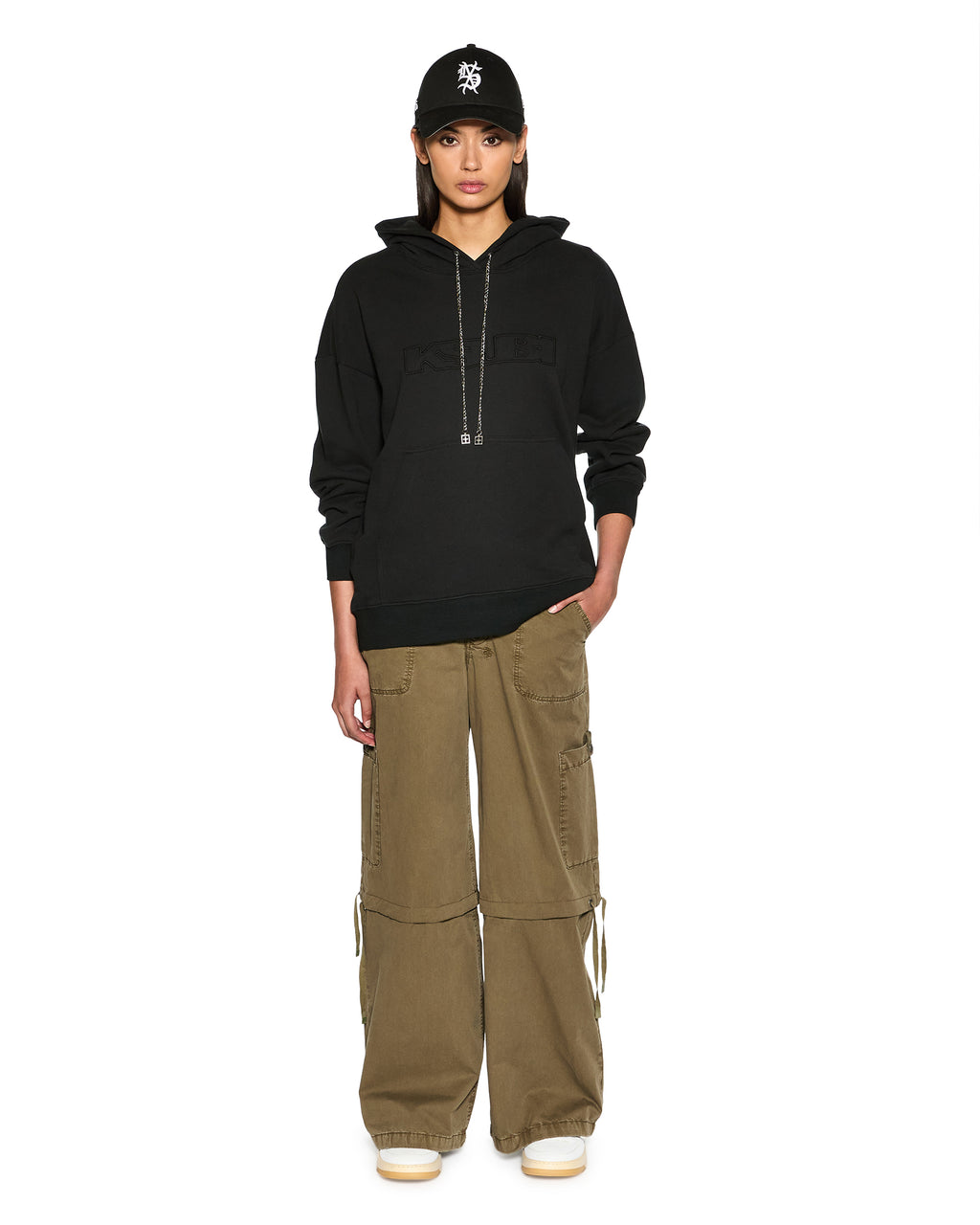 WOMENS BAGGY CARGO KHAKI PANTS