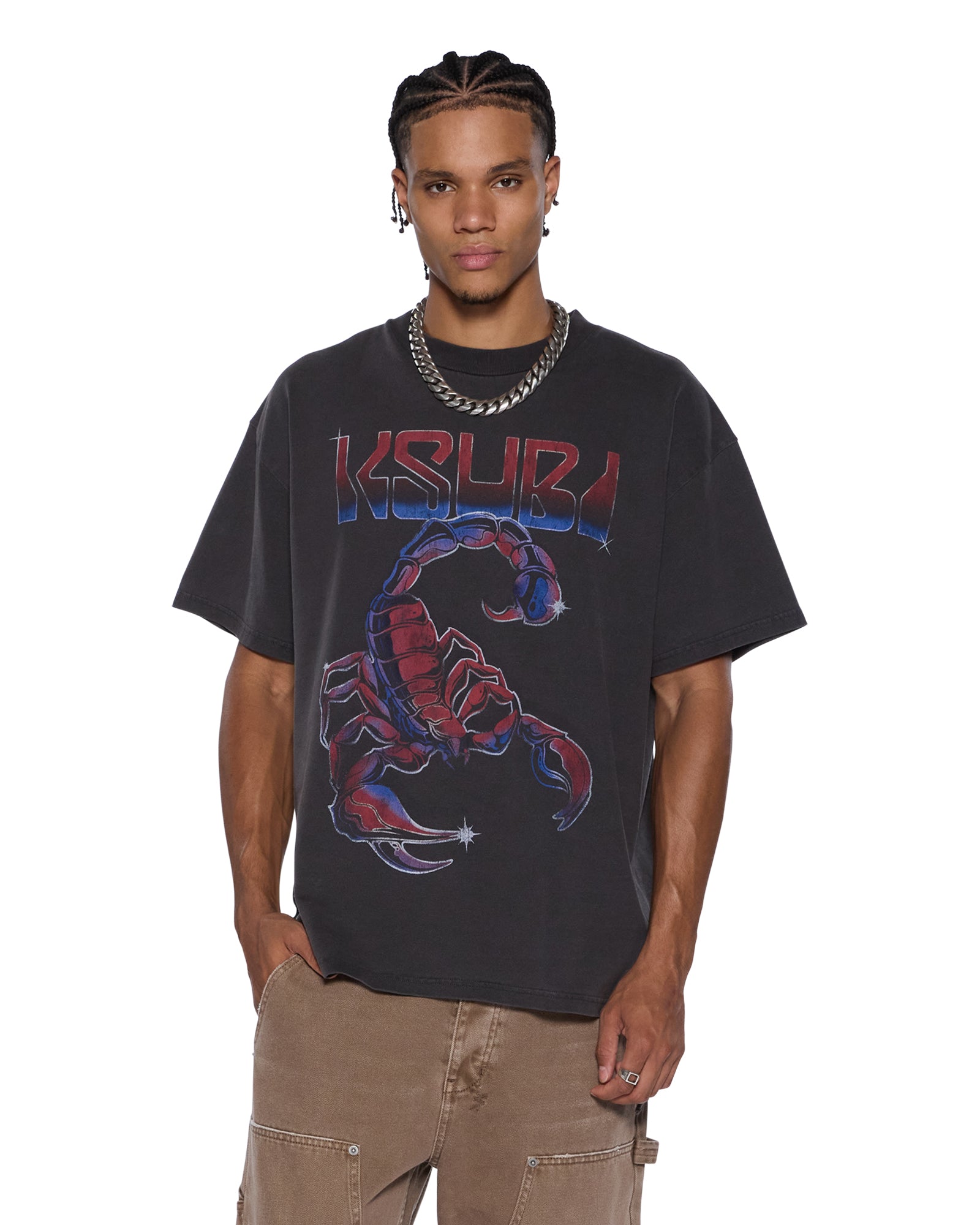 Mens Venom Ekcess Ss Tee Faded Black Tees | Ksubi ++