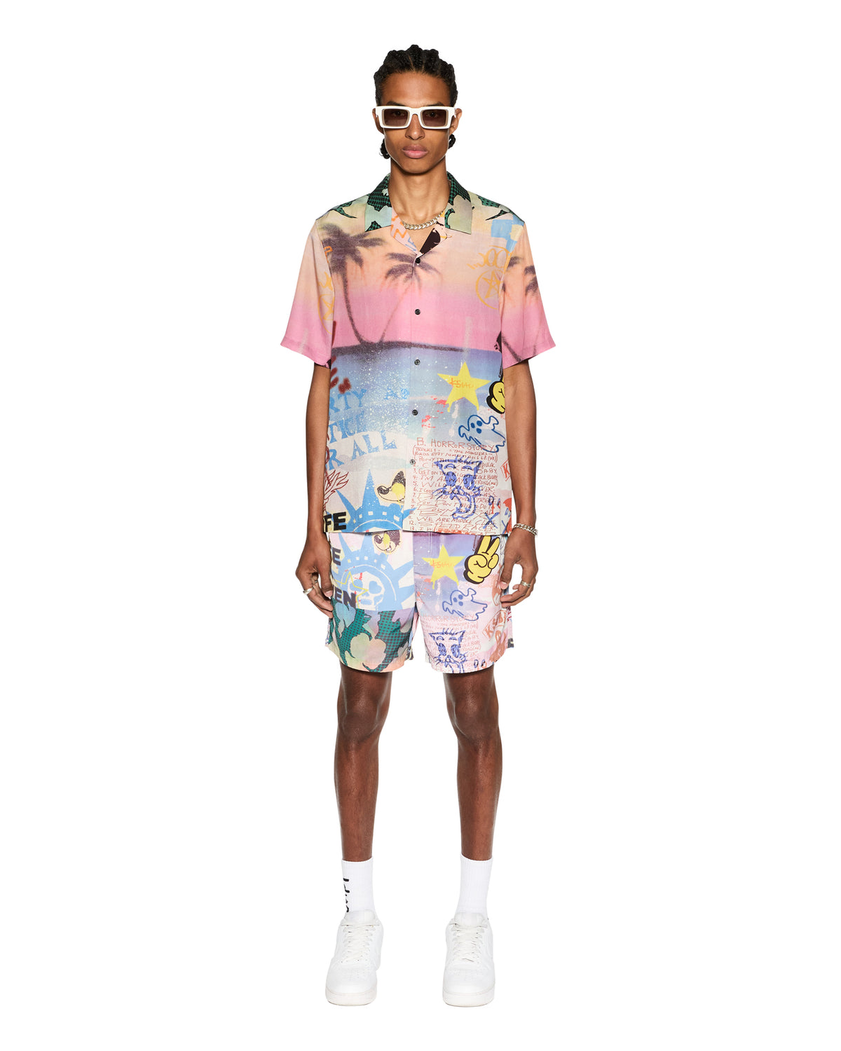 Mens Vandals Resort Ss Shirt Multi Regular Shirts - Multi Colour