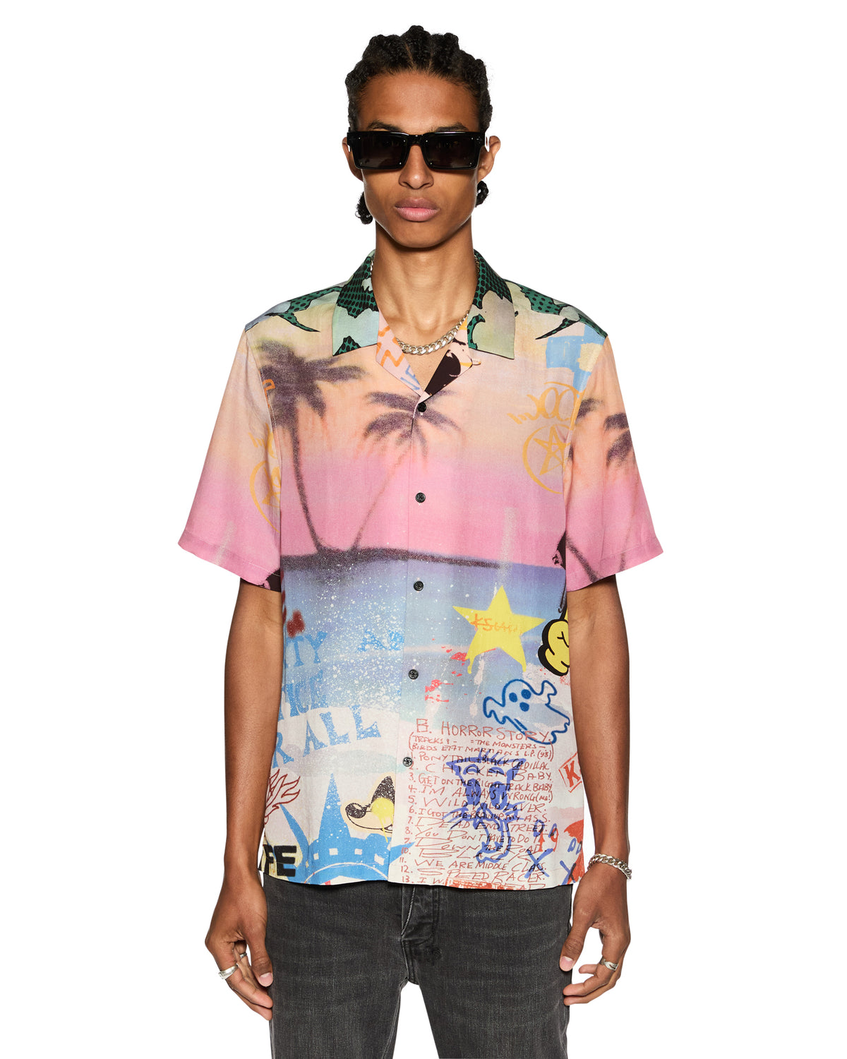 Mens Vandals Resort Ss Shirt Multi Regular Shirts - Multi Colour