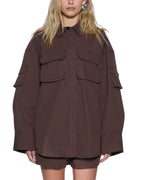 WOMENS ASTRA LS CARGO SHIRT CHOCOLATE SHIRTS