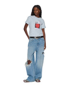 WOMENS ART TRIP SHRUNKEN CUT OUT TEE ICE MIST TEES
