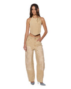 WOMENS BARREL JEAN CARPENTER OAT DENIM JEANS