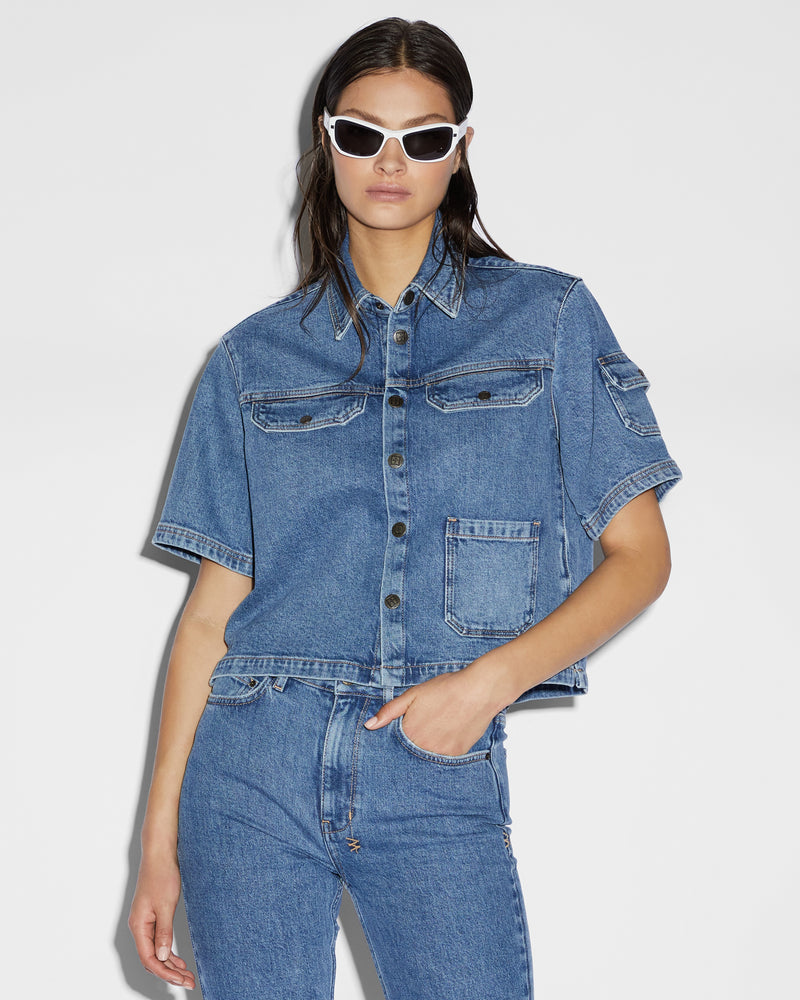 PIECES Shape Top Pckenya SS Noos BC Débardeur en Denim Forme A Femme PIECES Shape Top Pckenya SS Noos BC Débardeur en Denim Forme A Femme