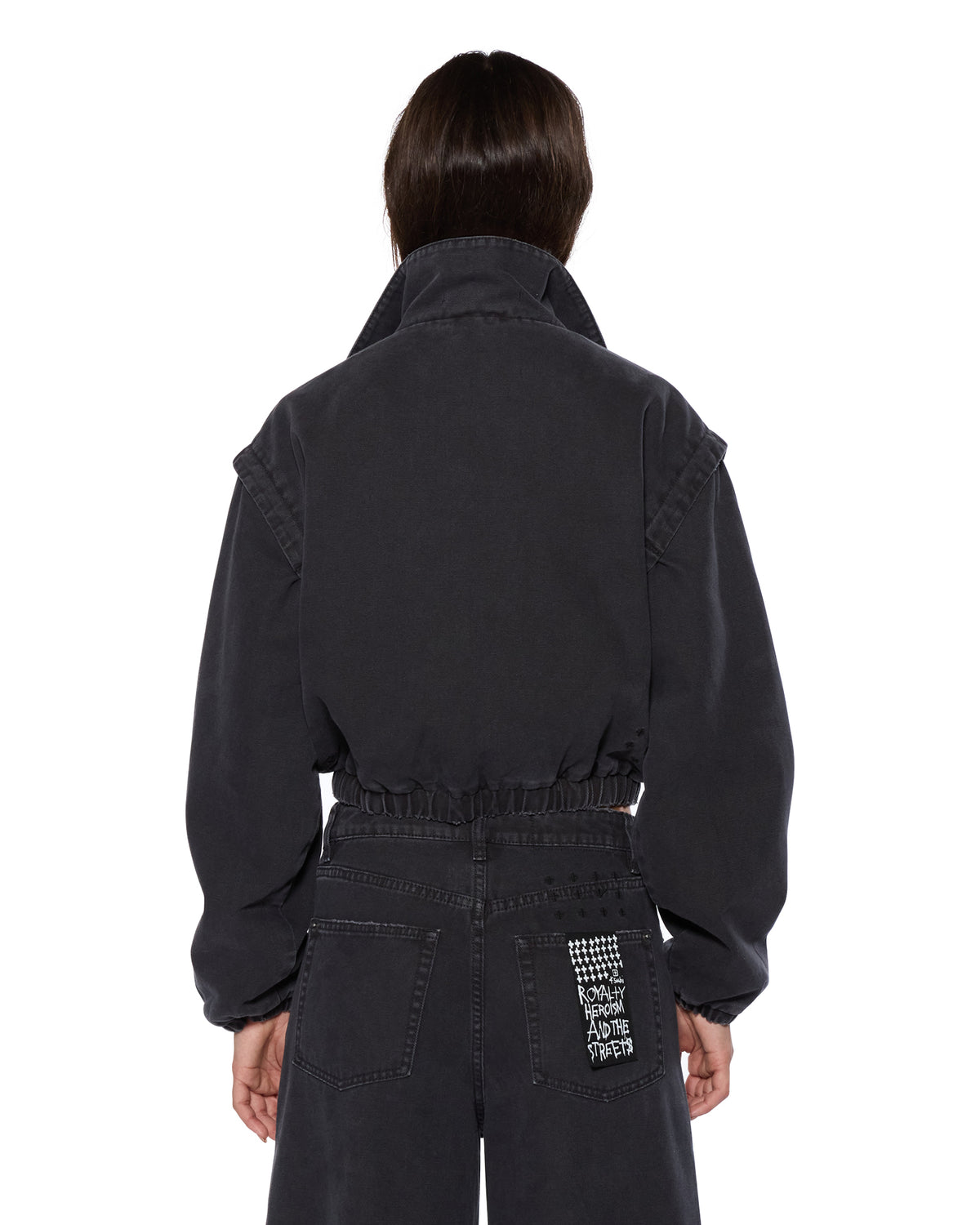 Womens Cropped Anorak Black Cropped Jackets - Black
