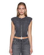 Womens Fate Top Glitch Grey Regular Fashion Tops - Grey