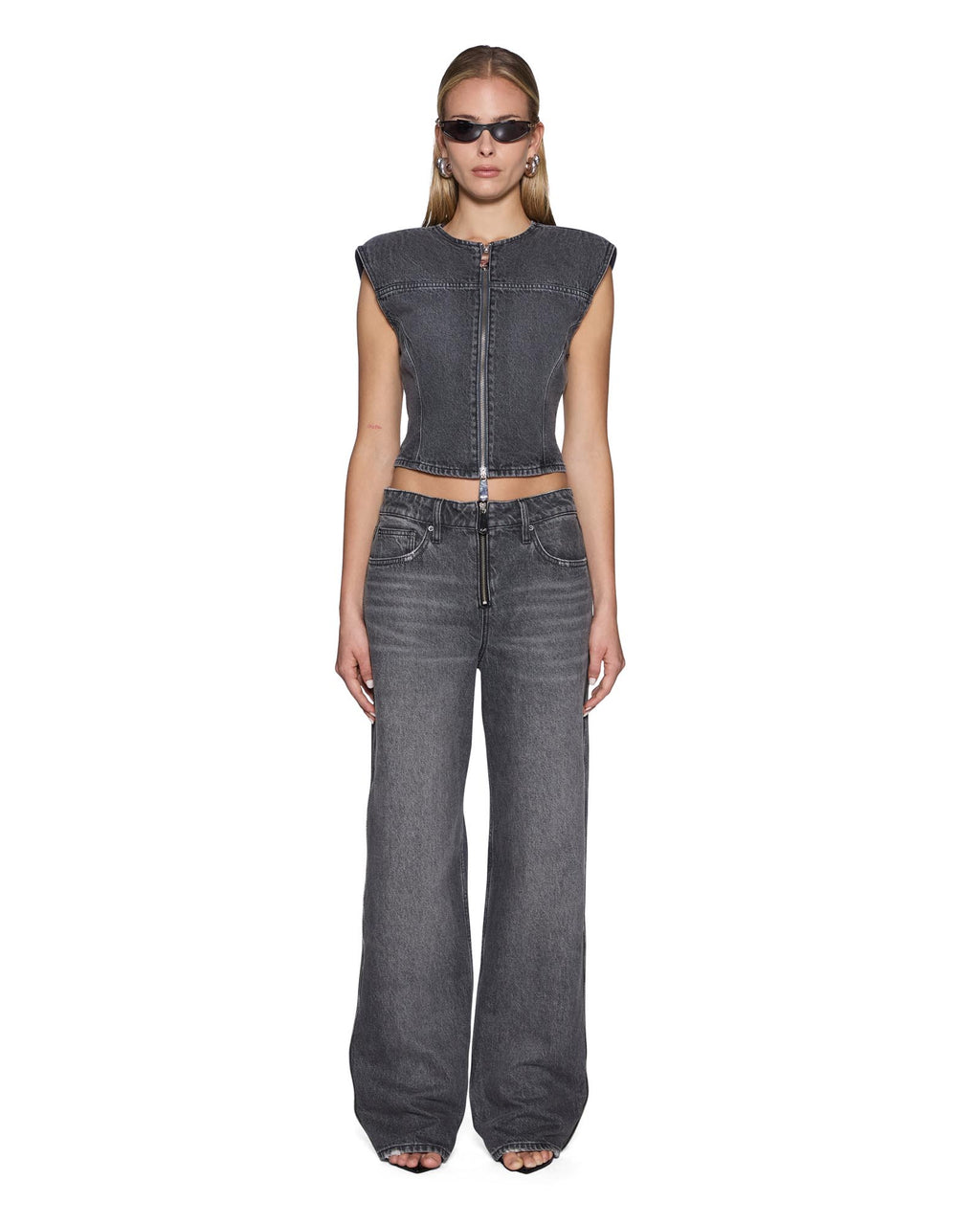 Womens Fate Top Glitch Grey Regular Fashion Tops - Grey