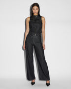 Womens Paradigm Gilet Midnight Slim Fashion Tops - Black