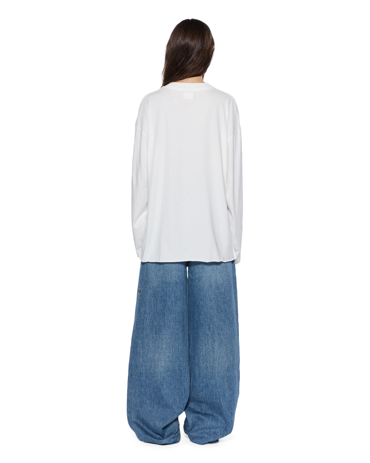 Womens Sott Boyfriend Ls Tee Vintage White Oversized Tees - White