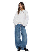 Womens Sott Boyfriend Ls Tee Vintage White Oversized Tees - White